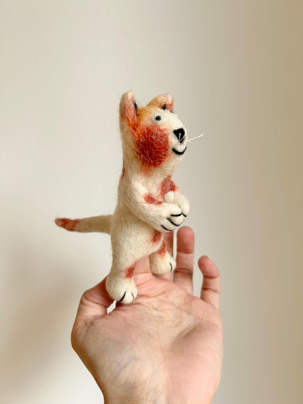 Niedliche Fingerpuppe Katze bunt aus Filz I Fingerspiel I Bauernhoftier I Haustiere I Spielzeug Montessori I Geschichten erzählen I Katzen