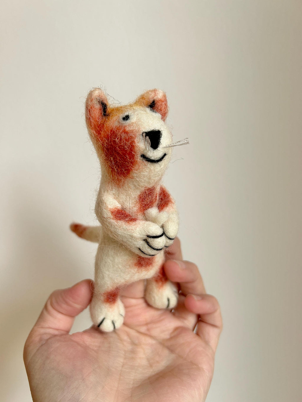 Niedliche Fingerpuppe Katze bunt aus Filz I Fingerspiel I Bauernhoftier I Haustiere I Spielzeug Montessori I Geschichten erzählen I Katzen