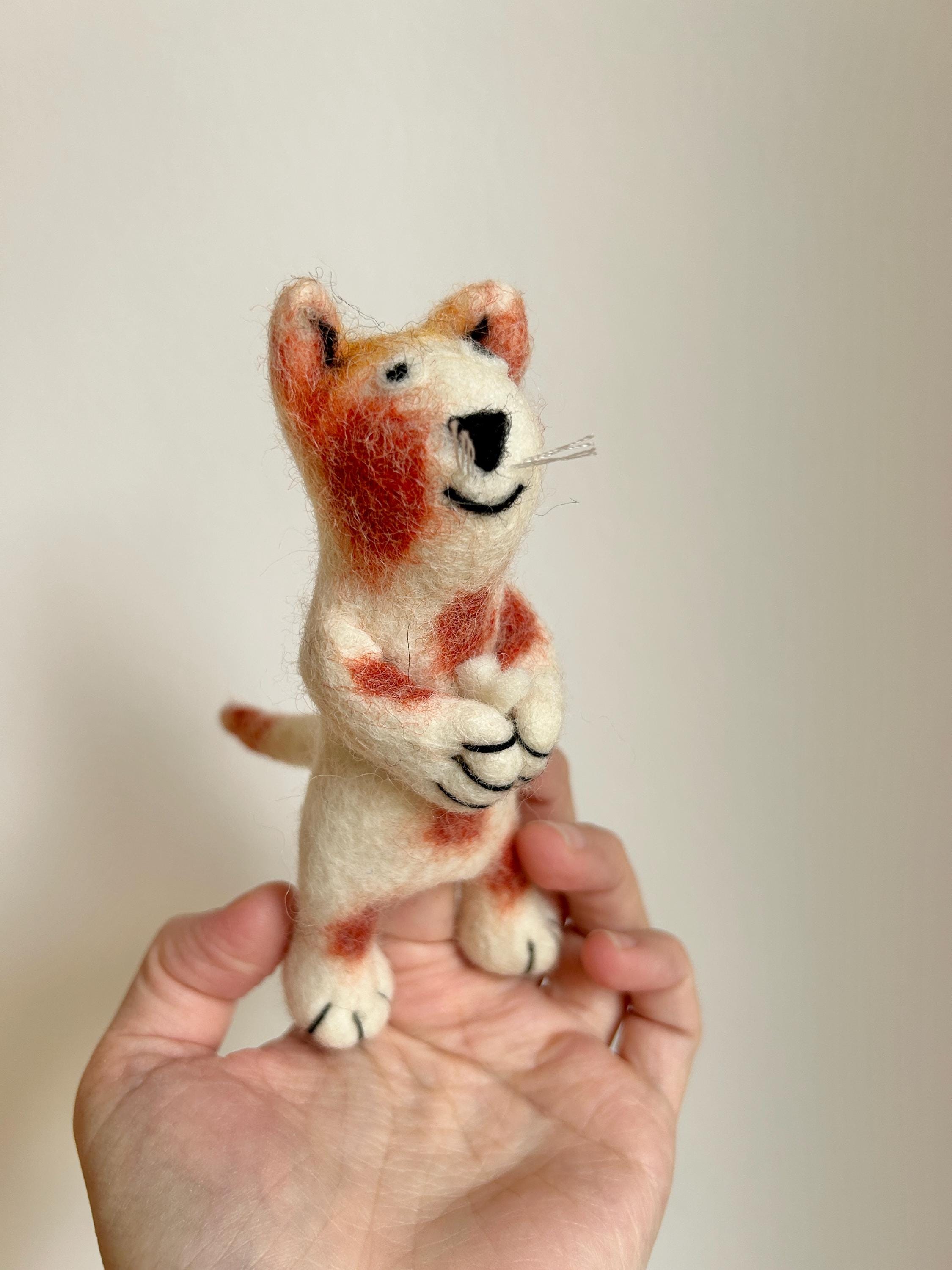 Niedliche Fingerpuppe Katze bunt aus Filz I Fingerspiel I Bauernhoftier I Haustiere I Spielzeug Montessori I Geschichten erzählen I Katzen
