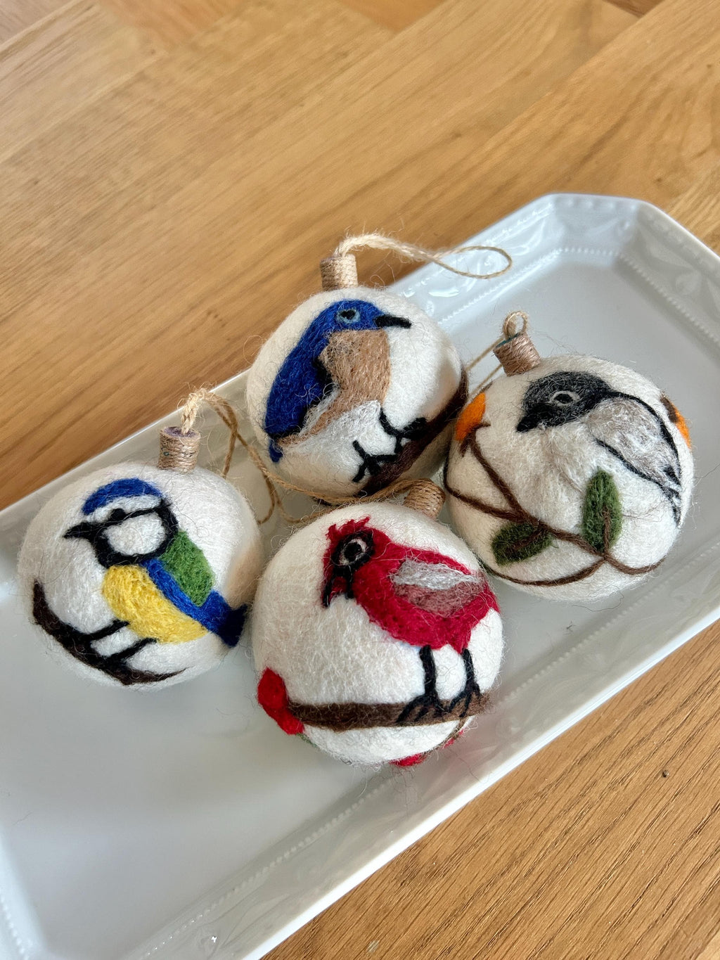 Weihnachtskugel Filz Vogel handgemacht I Weihnachtsdeko I Anhänger I Schnäpper Deko I Weihnachtsschmuck I Christbaumkugel Kugel Filz