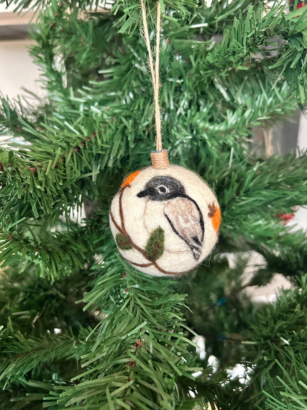Weihnachtskugel Filz Vogel handgemacht I Weihnachtsdeko I Anhänger I Schnäpper Deko I Weihnachtsschmuck I Christbaumkugel Kugel Filz