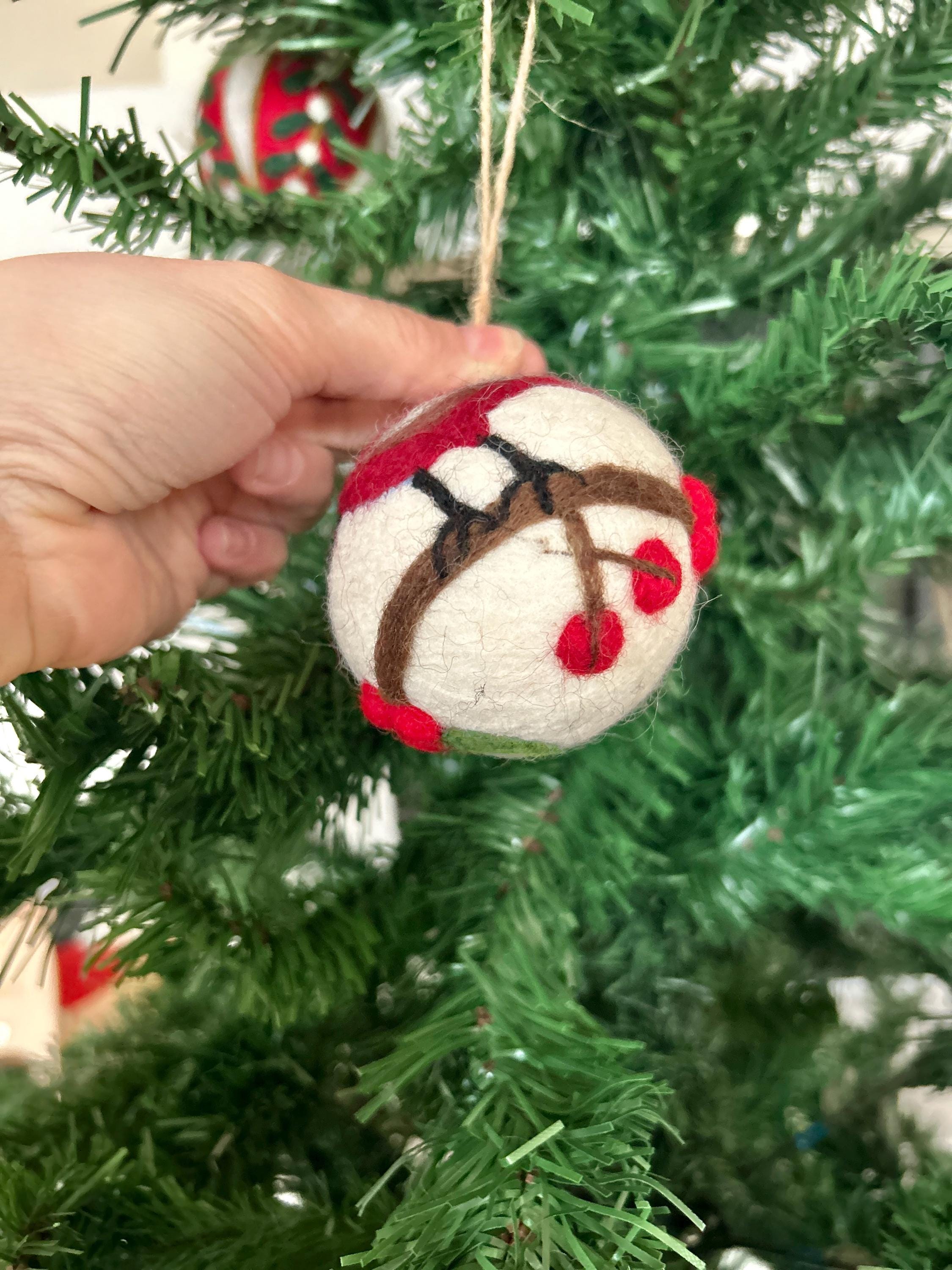 Weihnachtskugel Filz Rotkardinal Vogel I Weihnachtsdeko I Anhänger I Vogel Deko I Weihnachtsschmuck I Christbaumkugel I Christbaumschmuck I