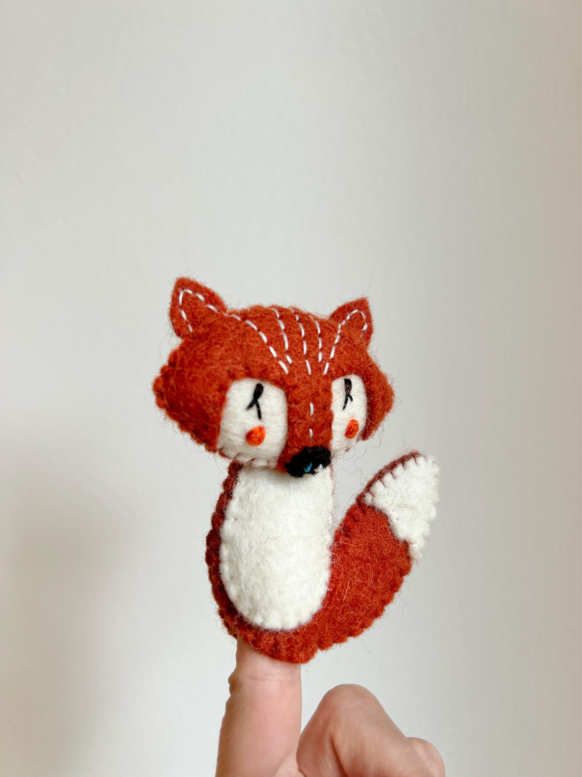 Niedliche Fingerpuppe Fuchs aus Filz I Fingerspiel I Waldtiere I roter Fuchs I Spielzeug Montessori I Geschichten erzählen