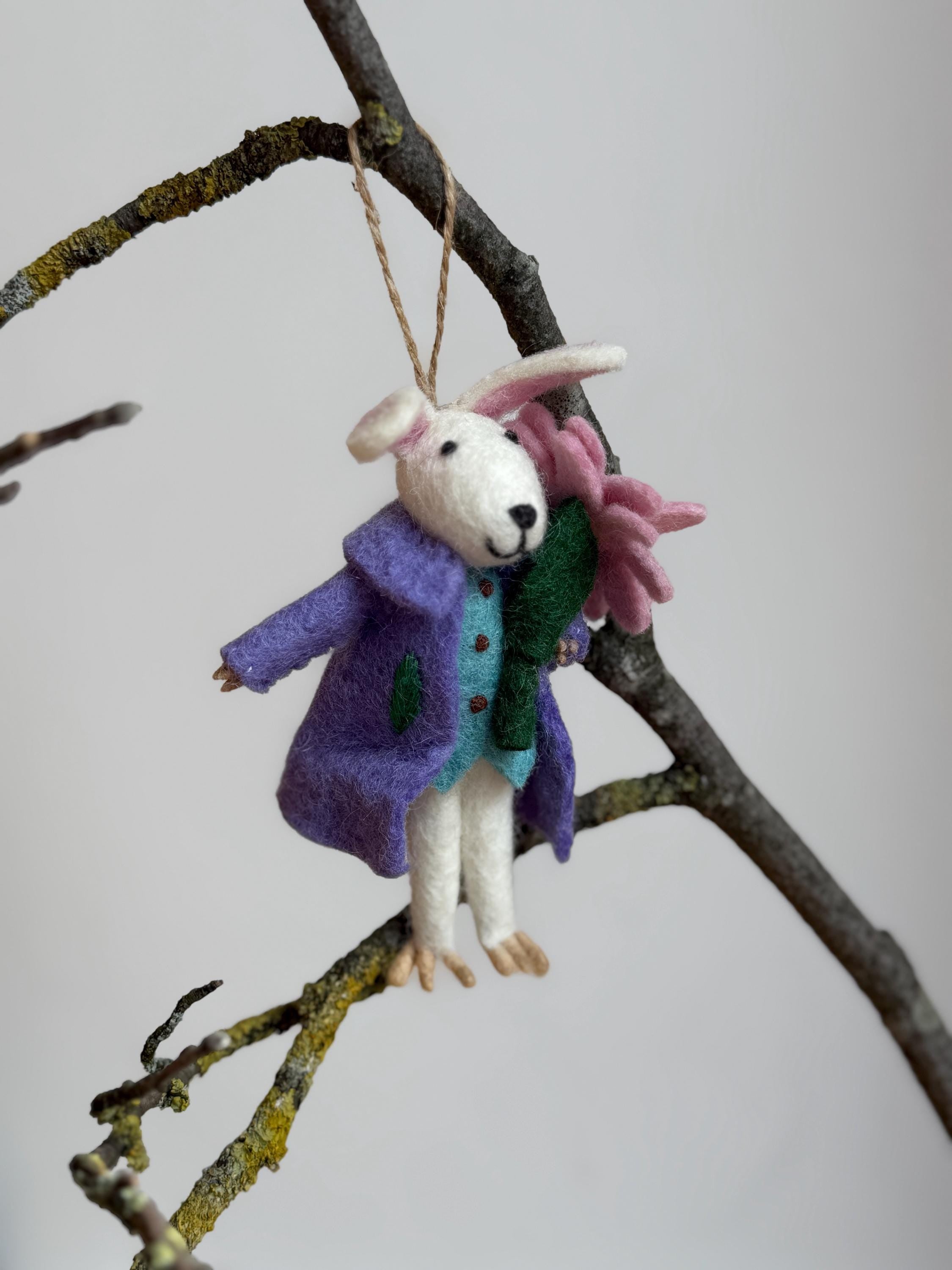 Anhänger Hase mit Blume I Osterschmuck I Osterdeko I I Osterstrauß I Filzdeko Ostern I Osterhase I Frühling