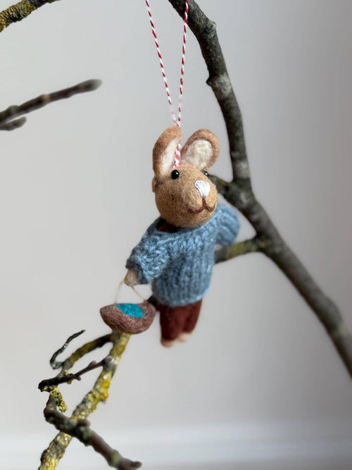 Anhänger Hase mit Osternest I Osterschmuck I Osterdeko I I Osterstrauß I Filzdeko Ostern I Osterhase I Frühling