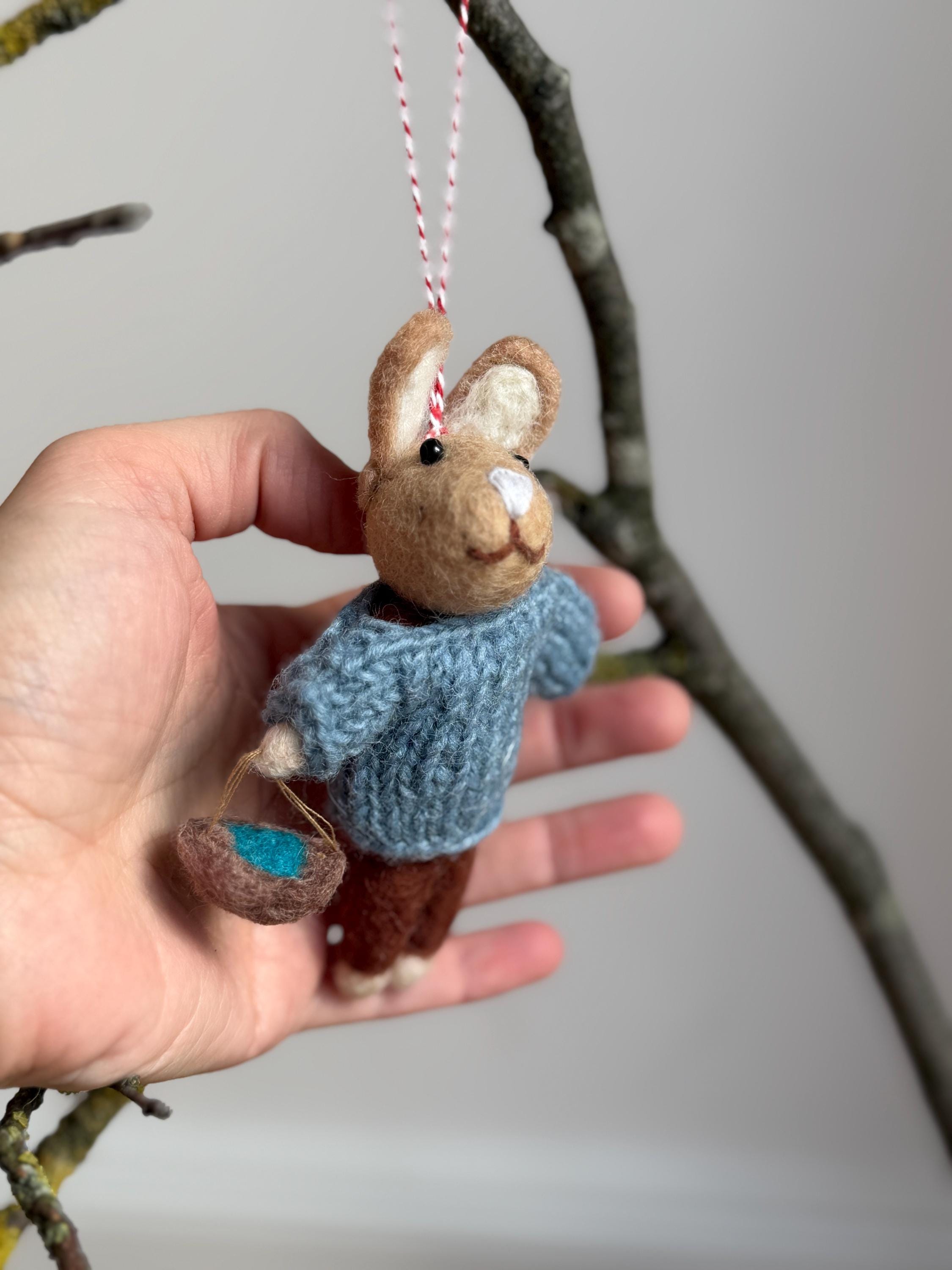 Anhänger Hase mit Osternest I Osterschmuck I Osterdeko I I Osterstrauß I Filzdeko Ostern I Osterhase I Frühling