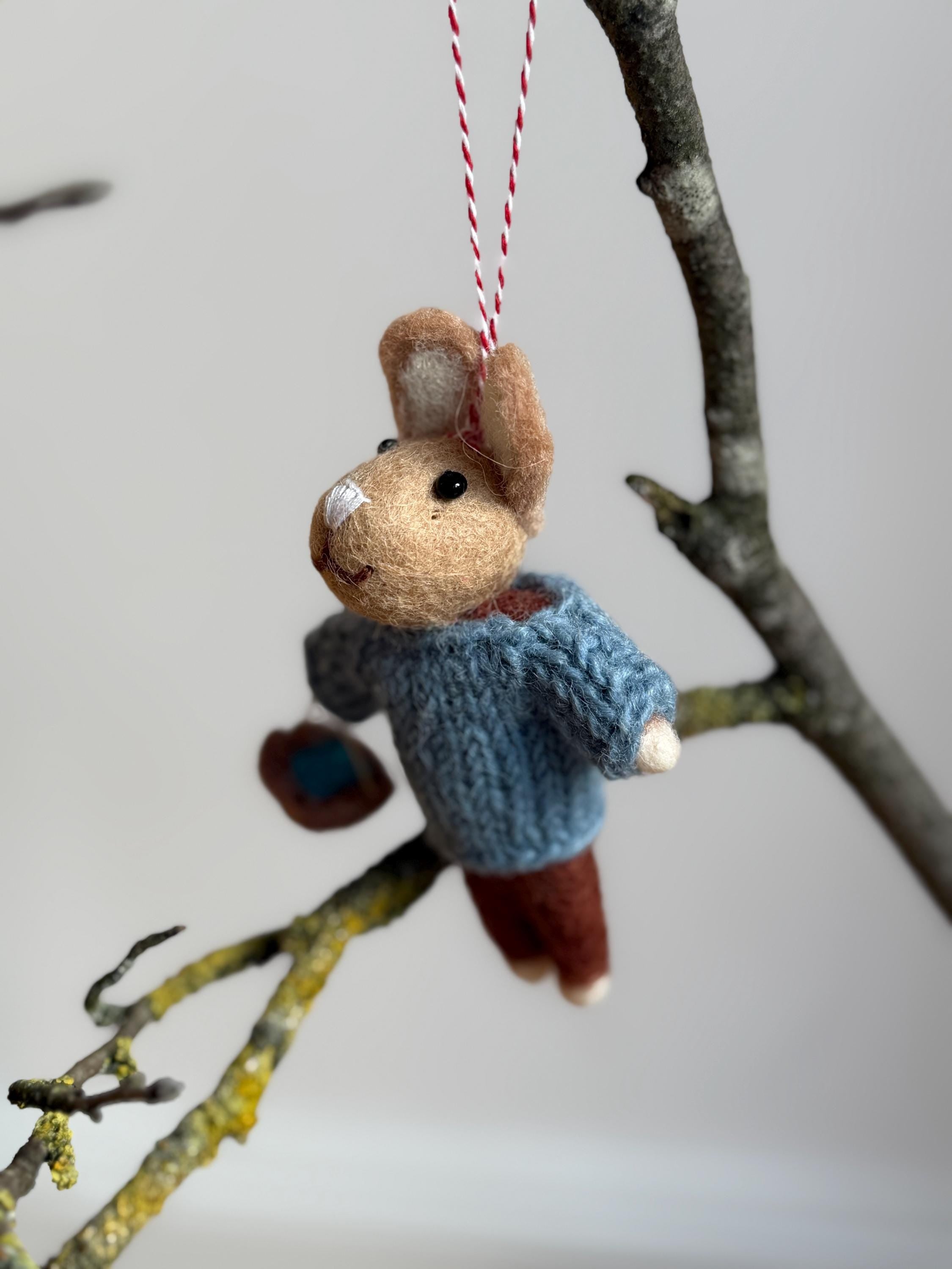 Anhänger Hase mit Osternest I Osterschmuck I Osterdeko I I Osterstrauß I Filzdeko Ostern I Osterhase I Frühling