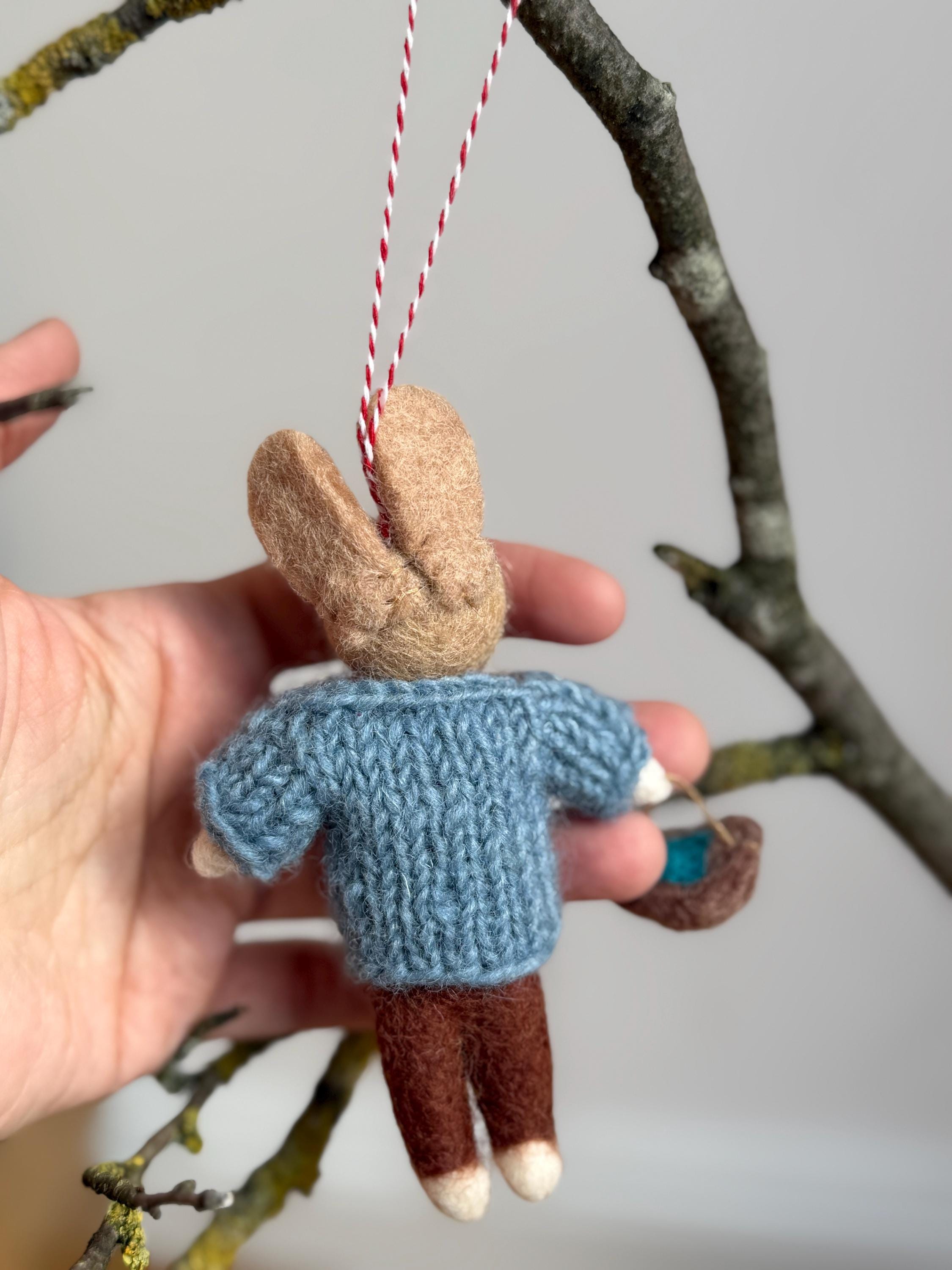 Anhänger Hase mit Osternest I Osterschmuck I Osterdeko I I Osterstrauß I Filzdeko Ostern I Osterhase I Frühling