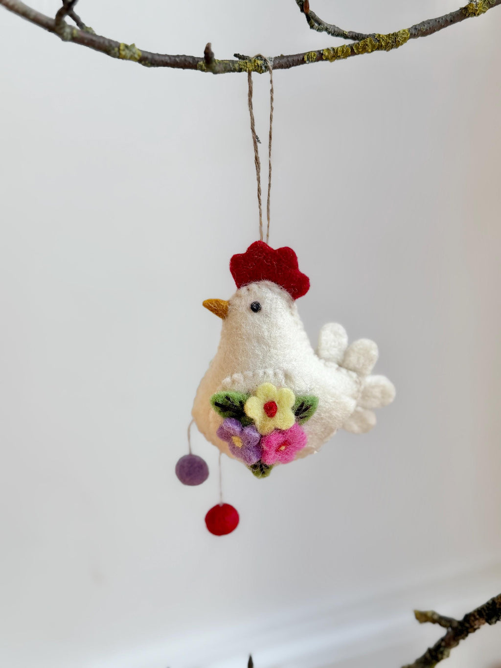 Anhänger Huhn mit Blumen I Osterschmuck I Osterdeko I I Osterstrauß I Filzdeko Ostern I Osterhase I Frühling