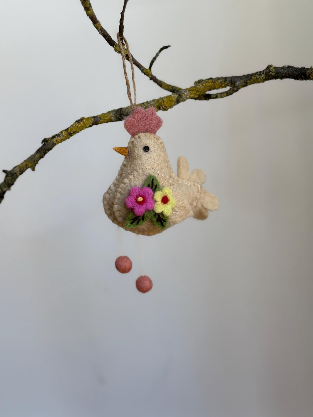 Anhänger Huhn mit Blumen I Osterschmuck I Osterdeko I I Osterstrauß I Filzdeko Ostern I Osterhase I Frühling