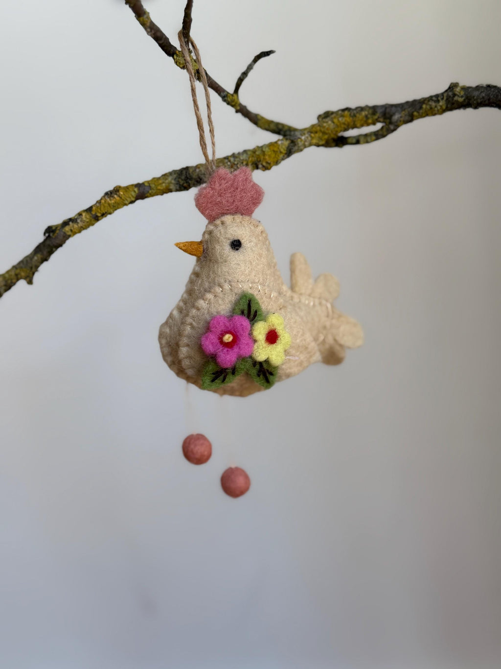 Anhänger Huhn mit Blumen I Osterschmuck I Osterdeko I I Osterstrauß I Filzdeko Ostern I Osterhase I Frühling