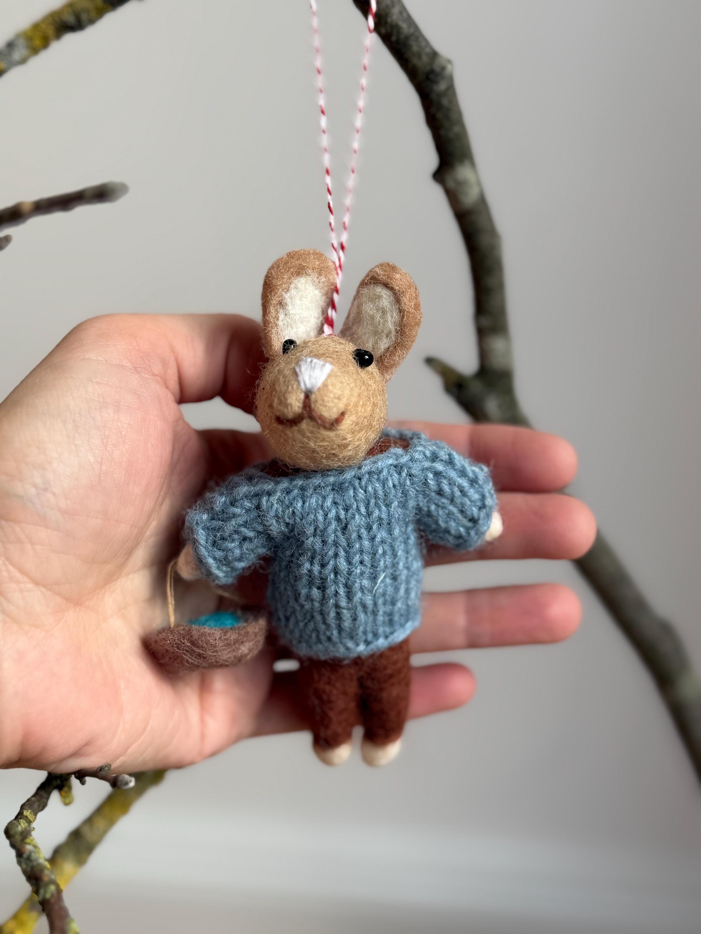Anhänger Hase mit Osternest I Osterschmuck I Osterdeko I I Osterstrauß I Filzdeko Ostern I Osterhase I Frühling