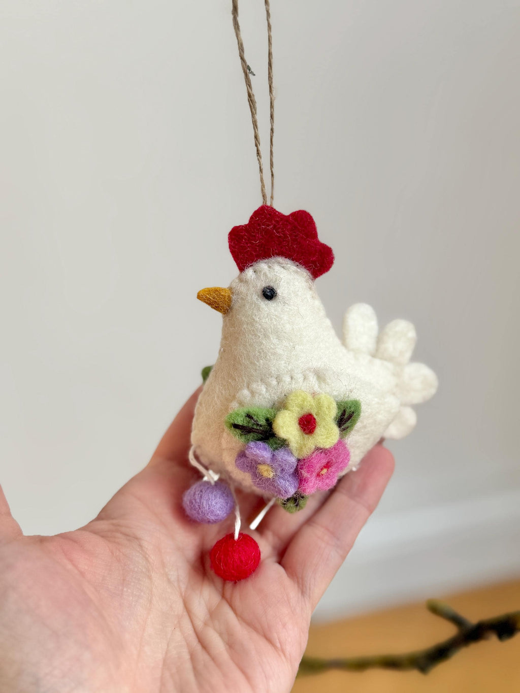 Anhänger Huhn mit Blumen I Osterschmuck I Osterdeko I I Osterstrauß I Filzdeko Ostern I Osterhase I Frühling