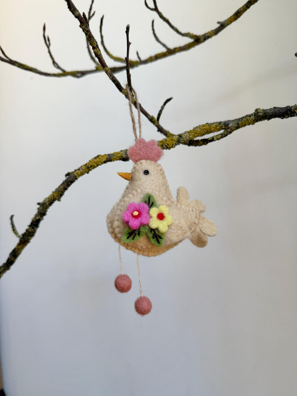 Anhänger Huhn mit Blumen I Osterschmuck I Osterdeko I I Osterstrauß I Filzdeko Ostern I Osterhase I Frühling