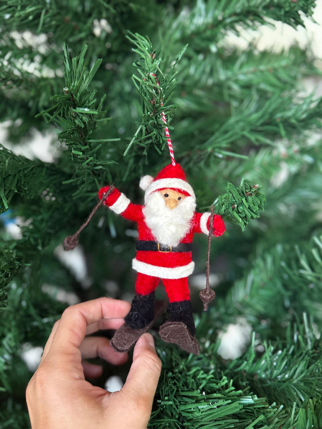Weihnachtsanhänger Weihnachtsmann I Skifahrer I Christbaumschmuck Weihnachtsdeko I Weihnachtsbaum I Alpin