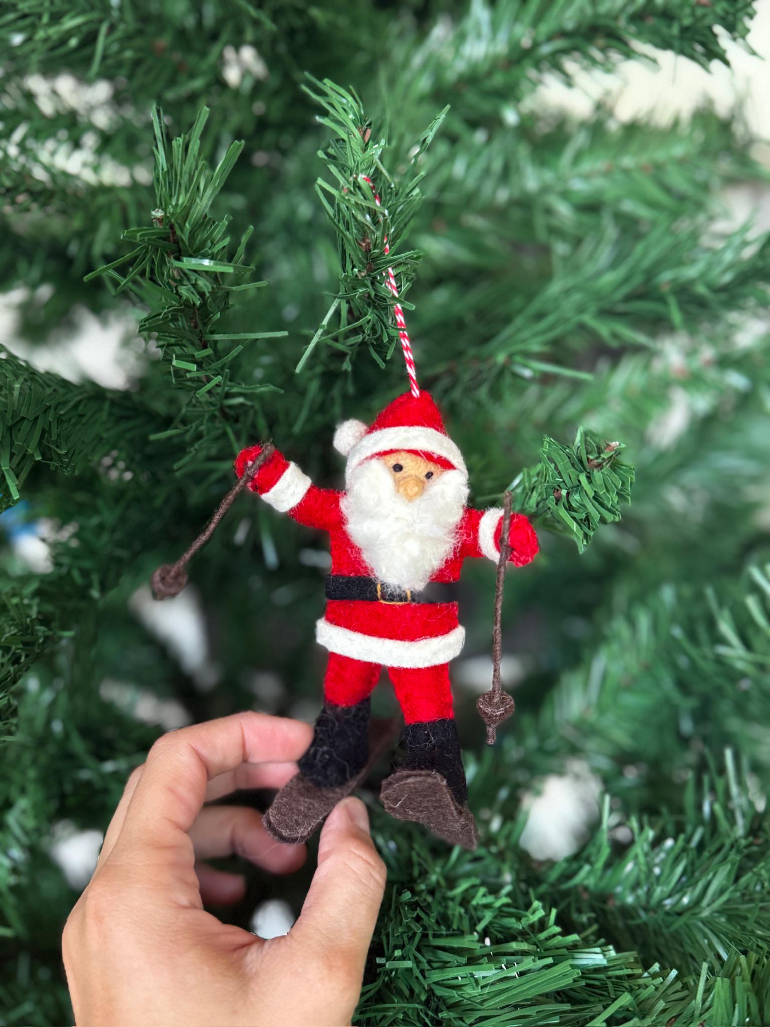 Weihnachtsanhänger Weihnachtsmann I Skifahrer I Christbaumschmuck Weihnachtsdeko I Weihnachtsbaum I Alpin