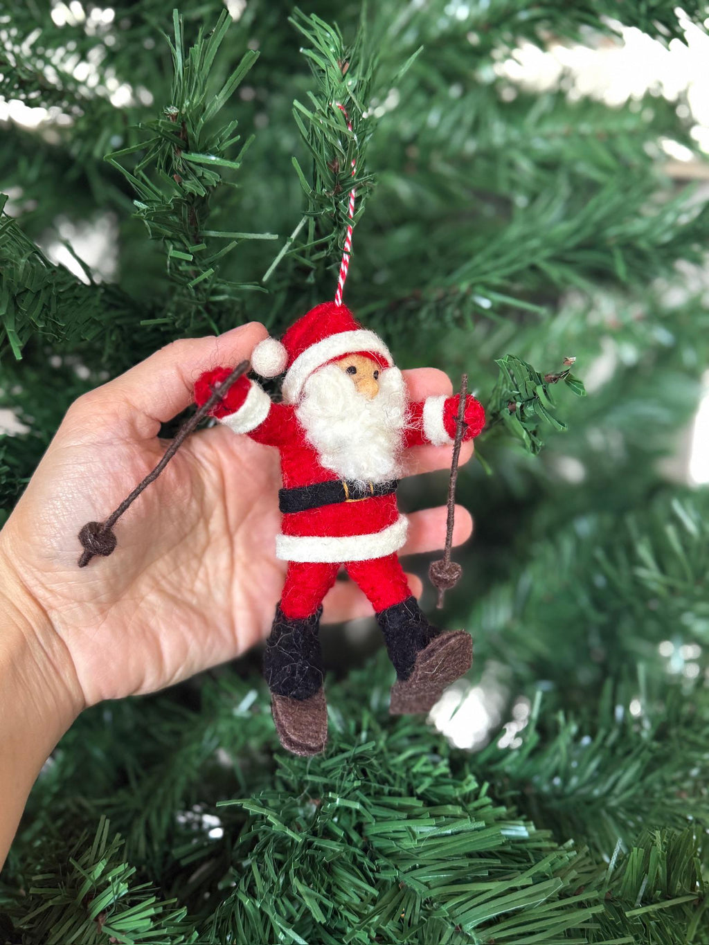 Weihnachtsanhänger Weihnachtsmann I Skifahrer I Christbaumschmuck Weihnachtsdeko I Weihnachtsbaum I Alpin