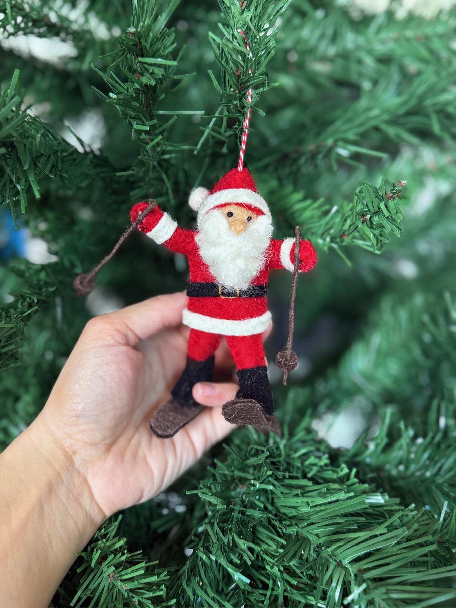Weihnachtsanhänger Weihnachtsmann I Skifahrer I Christbaumschmuck Weihnachtsdeko I Weihnachtsbaum I Alpin