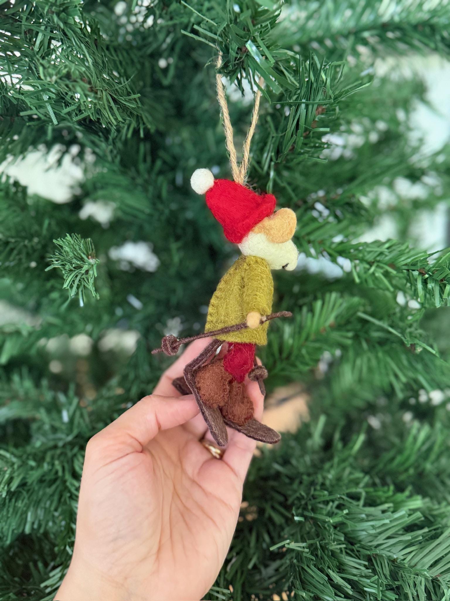 Weihnachtsanhänger Skifahrer Maus I Christbaumschmuck Weihnachtsdeko I Winter Weihnachtsbaum I Weihnachtsmaus