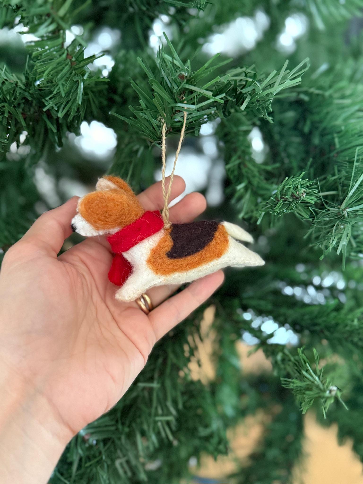 Weihnachtsanhänger Corgi aus Filz I Filz Christbaumschmuck I Weihnachtsdeko I Weihnachtscorgi I Hundeanhänger