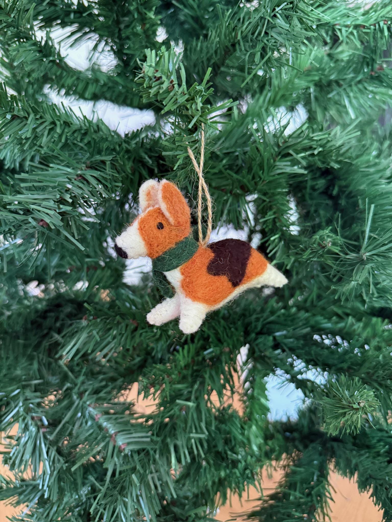 Weihnachtsanhänger Corgi aus Filz I Filz Christbaumschmuck I Weihnachtsdeko I Weihnachtscorgi I Hundeanhänger