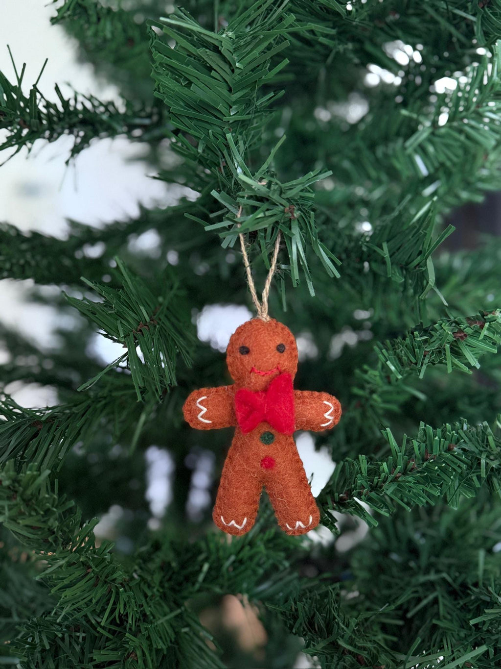 Weihnachtsanhänger Lebkuchenmann mit roter Schleife I Christbaumschmuck Weihnachtsdeko I Winterdeko I Weihnachtsbaum I Lebkuchen