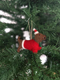 Weihnachtsanhänger Weihnachtsdackel I Filz Christbaumschmuck I Weihnachtsdeko I Weihnachtsdackel mit Mütze I Hundeanhänger