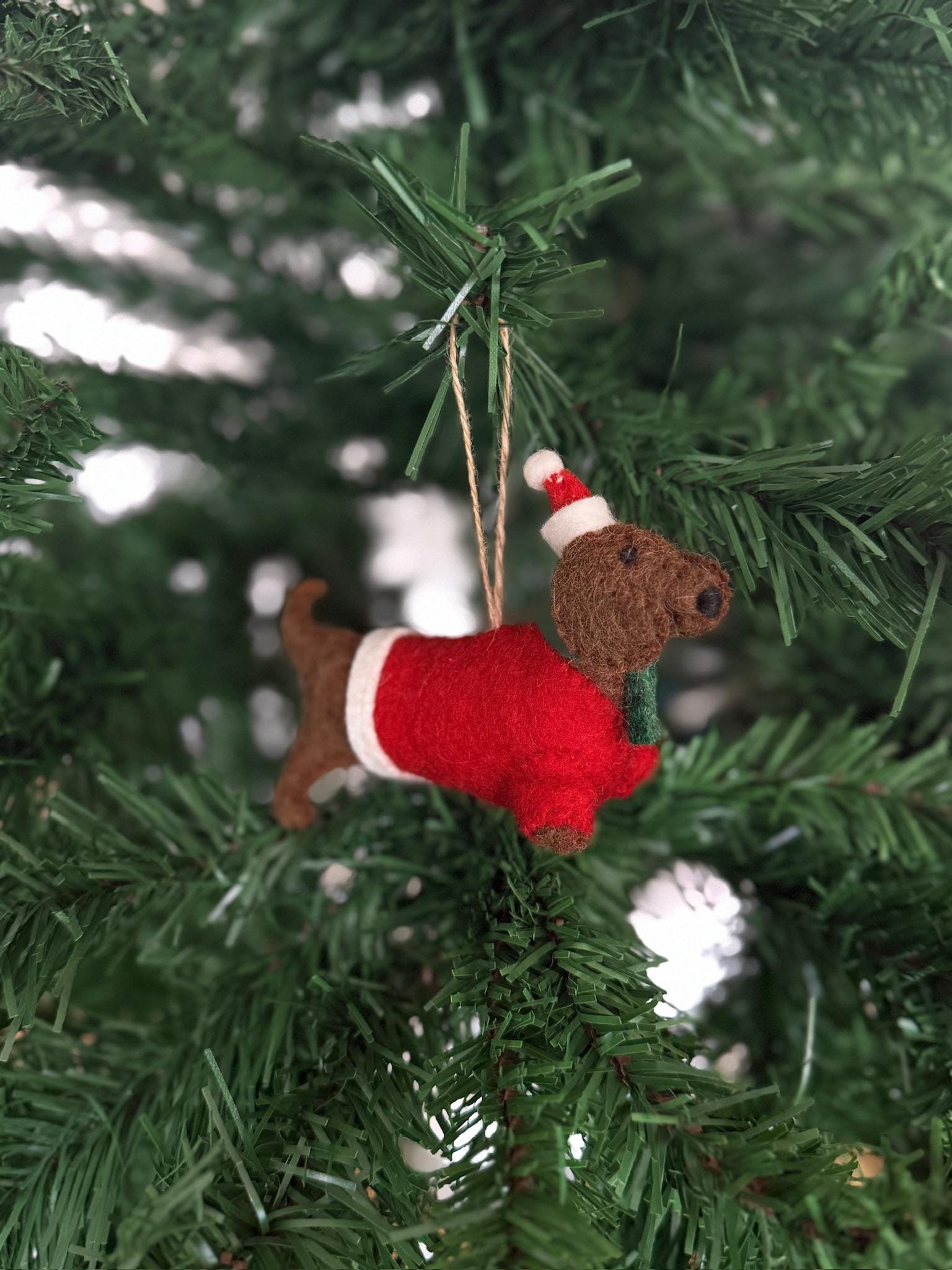 Weihnachtsanhänger Weihnachtsdackel I Filz Christbaumschmuck I Weihnachtsdeko I Weihnachtsdackel mit Mütze I Hundeanhänger