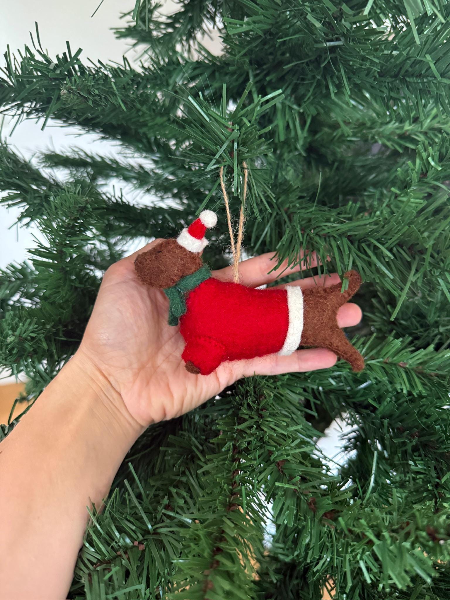 Weihnachtsanhänger Weihnachtsdackel I Filz Christbaumschmuck I Weihnachtsdeko I Weihnachtsdackel mit Mütze I Hundeanhänger