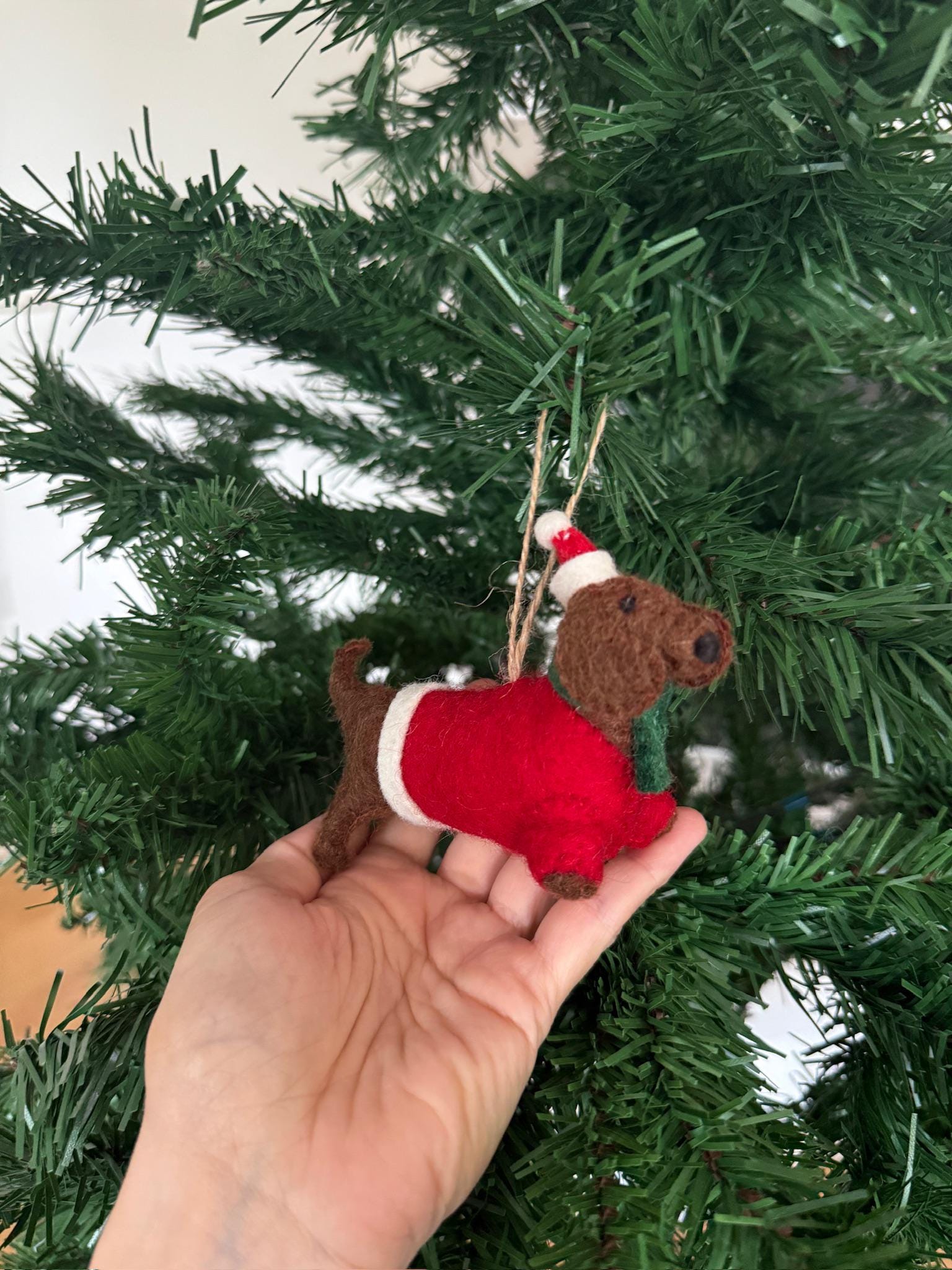 Weihnachtsanhänger Weihnachtsdackel I Filz Christbaumschmuck I Weihnachtsdeko I Weihnachtsdackel mit Mütze I Hundeanhänger