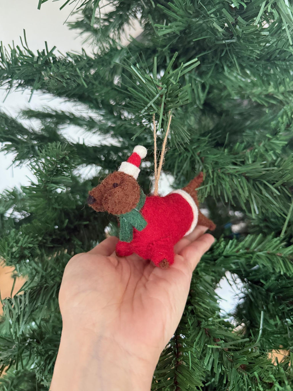 Weihnachtsanhänger Weihnachtsdackel I Filz Christbaumschmuck I Weihnachtsdeko I Weihnachtsdackel mit Mütze I Hundeanhänger