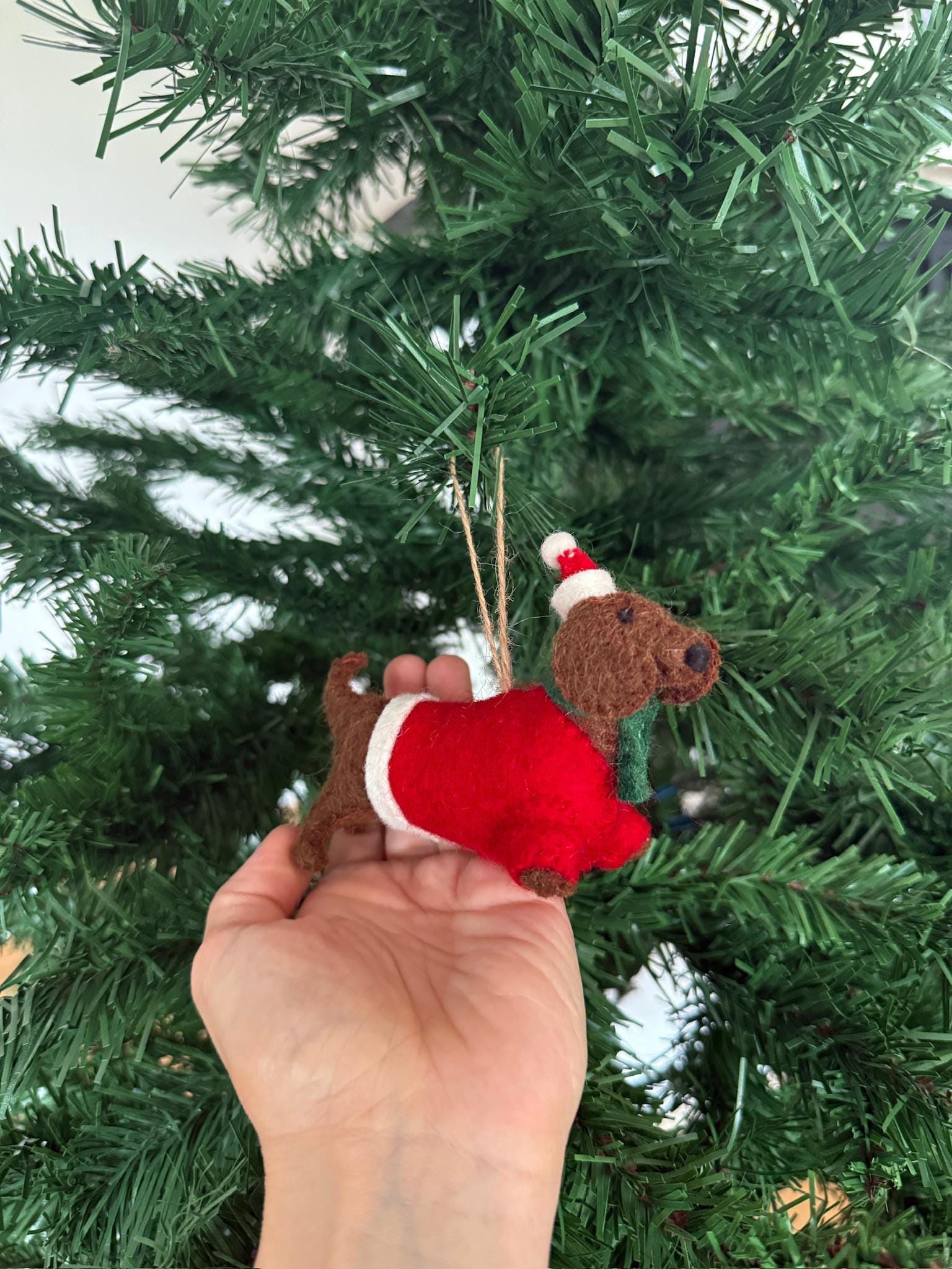 Weihnachtsanhänger Weihnachtsdackel I Filz Christbaumschmuck I Weihnachtsdeko I Weihnachtsdackel mit Mütze I Hundeanhänger