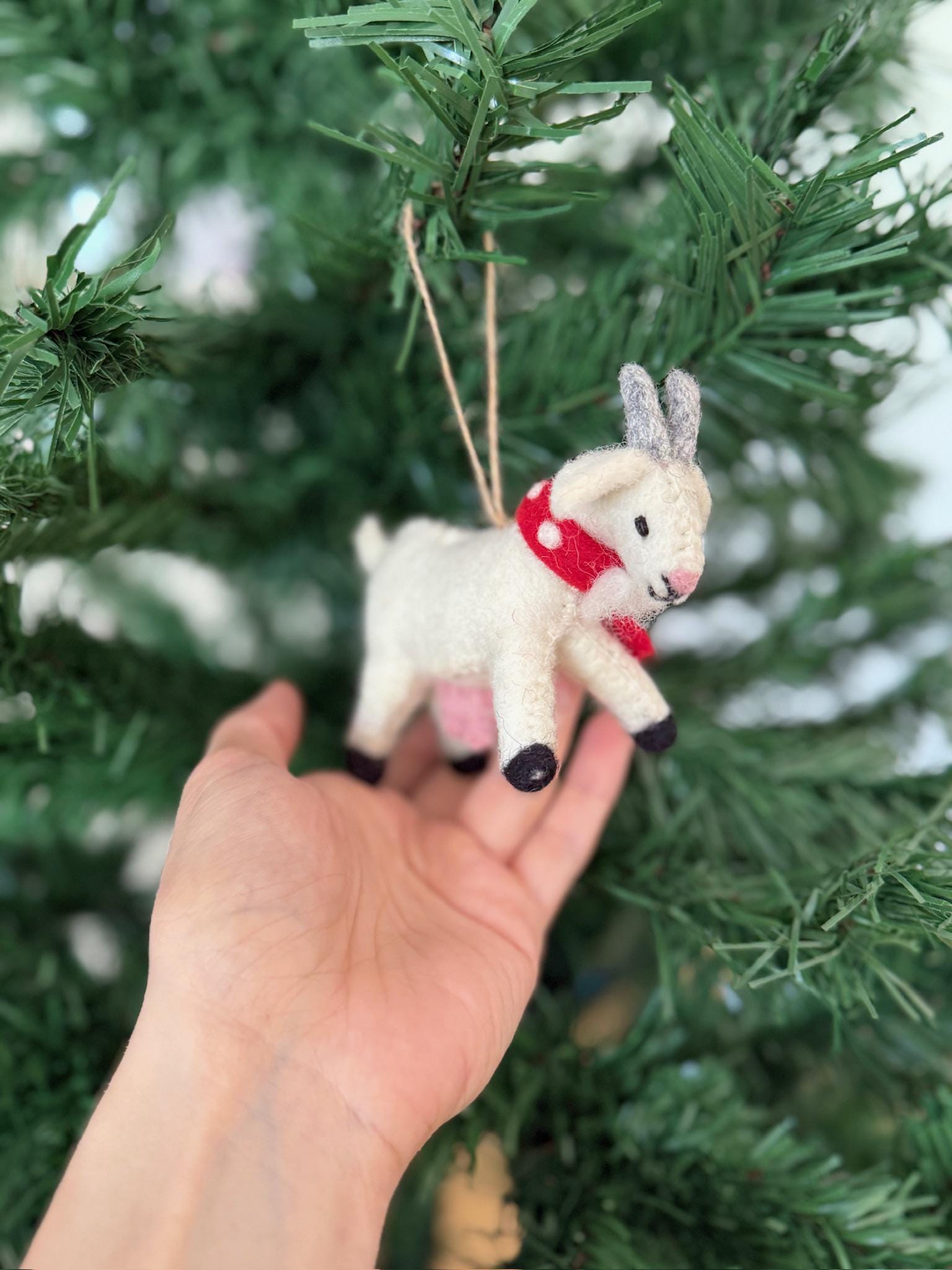 Filzanhänger Ziege I Osterdeko I Filz Christbaumschmuck I Weihnachtsdeko I Ziegendeko I Anhänger Ziege