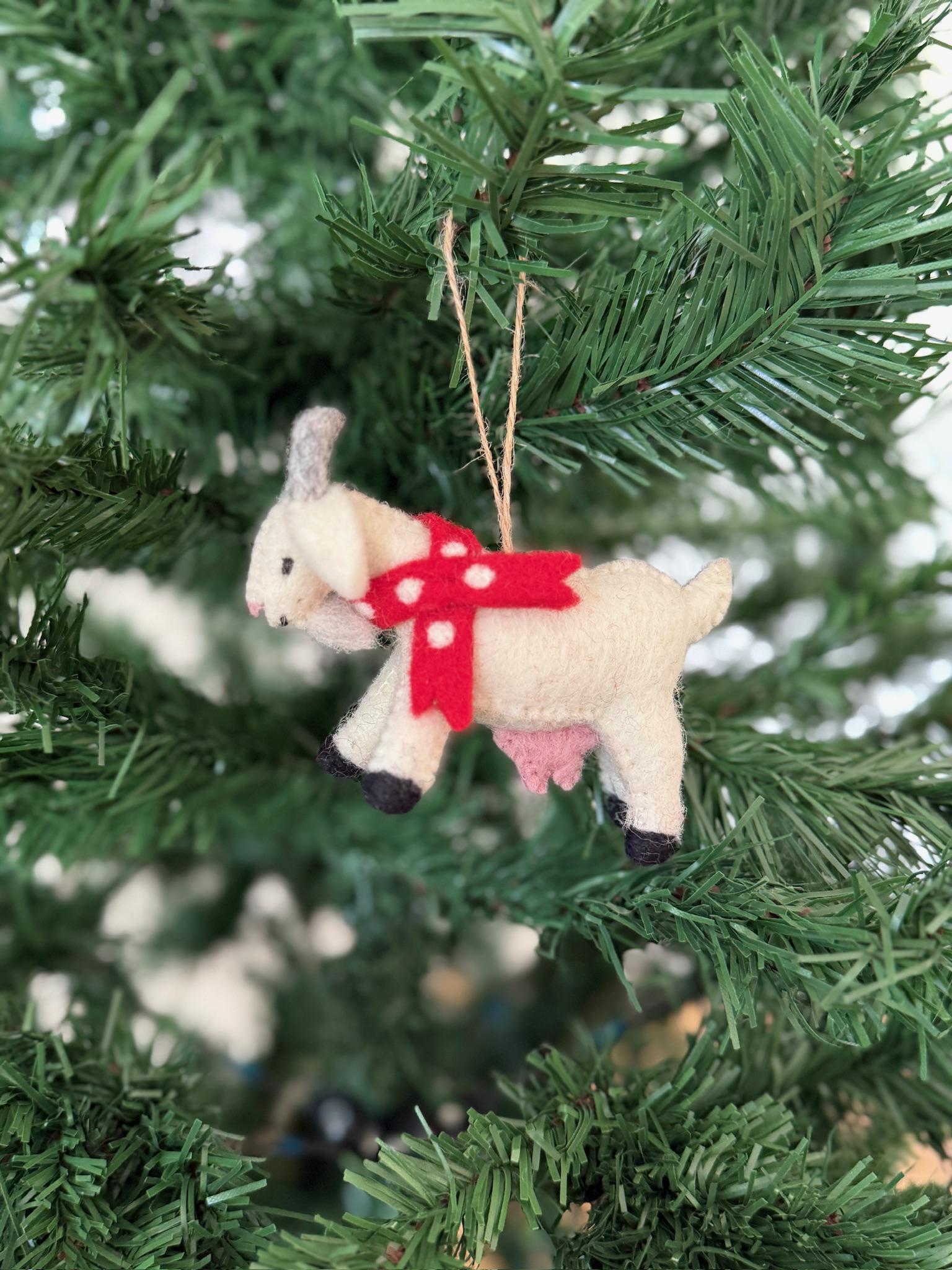 Filzanhänger Ziege I Osterdeko I Filz Christbaumschmuck I Weihnachtsdeko I Ziegendeko I Anhänger Ziege
