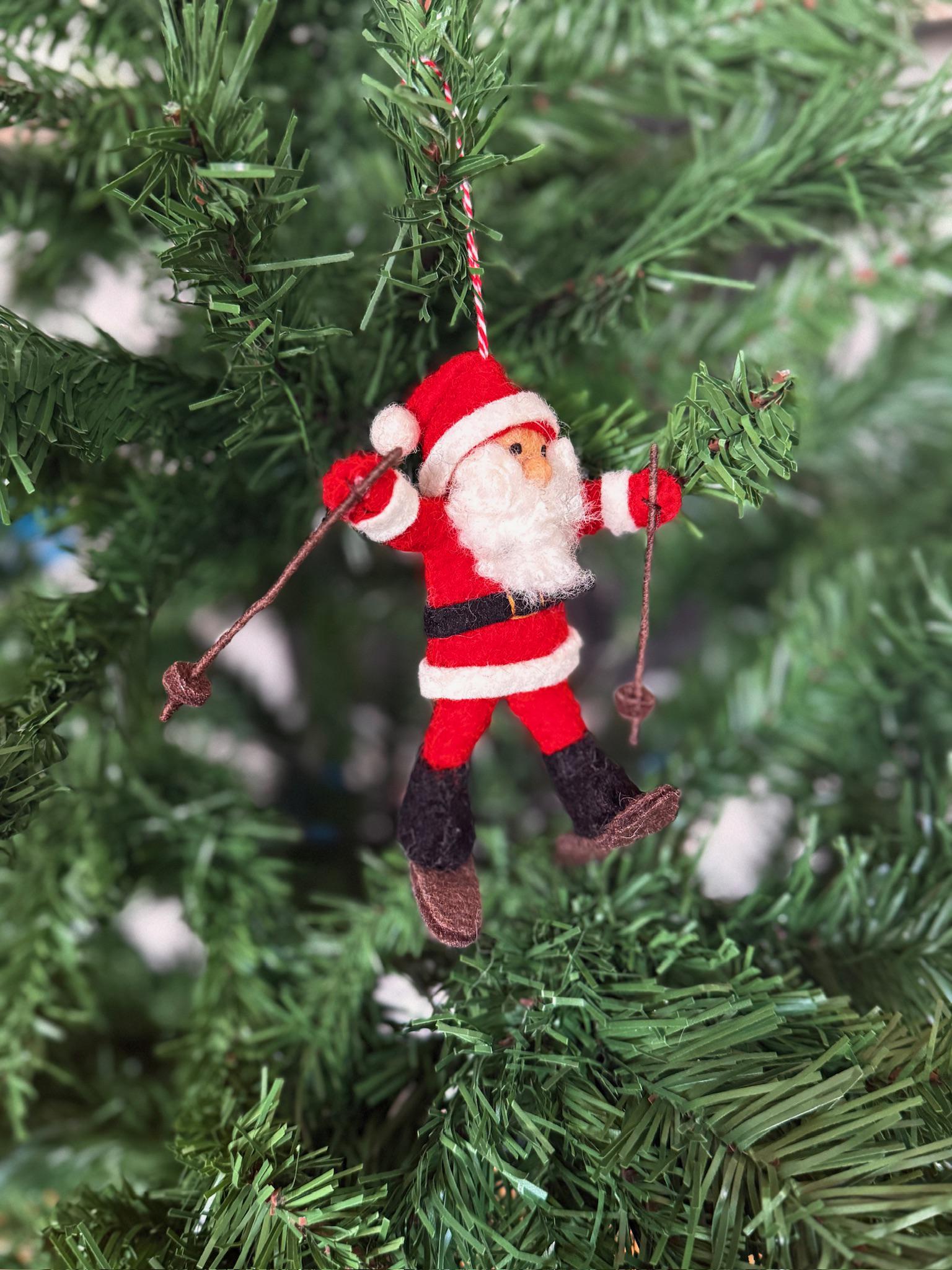 Weihnachtsanhänger Weihnachtsmann I Skifahrer I Christbaumschmuck Weihnachtsdeko I Weihnachtsbaum I Alpin