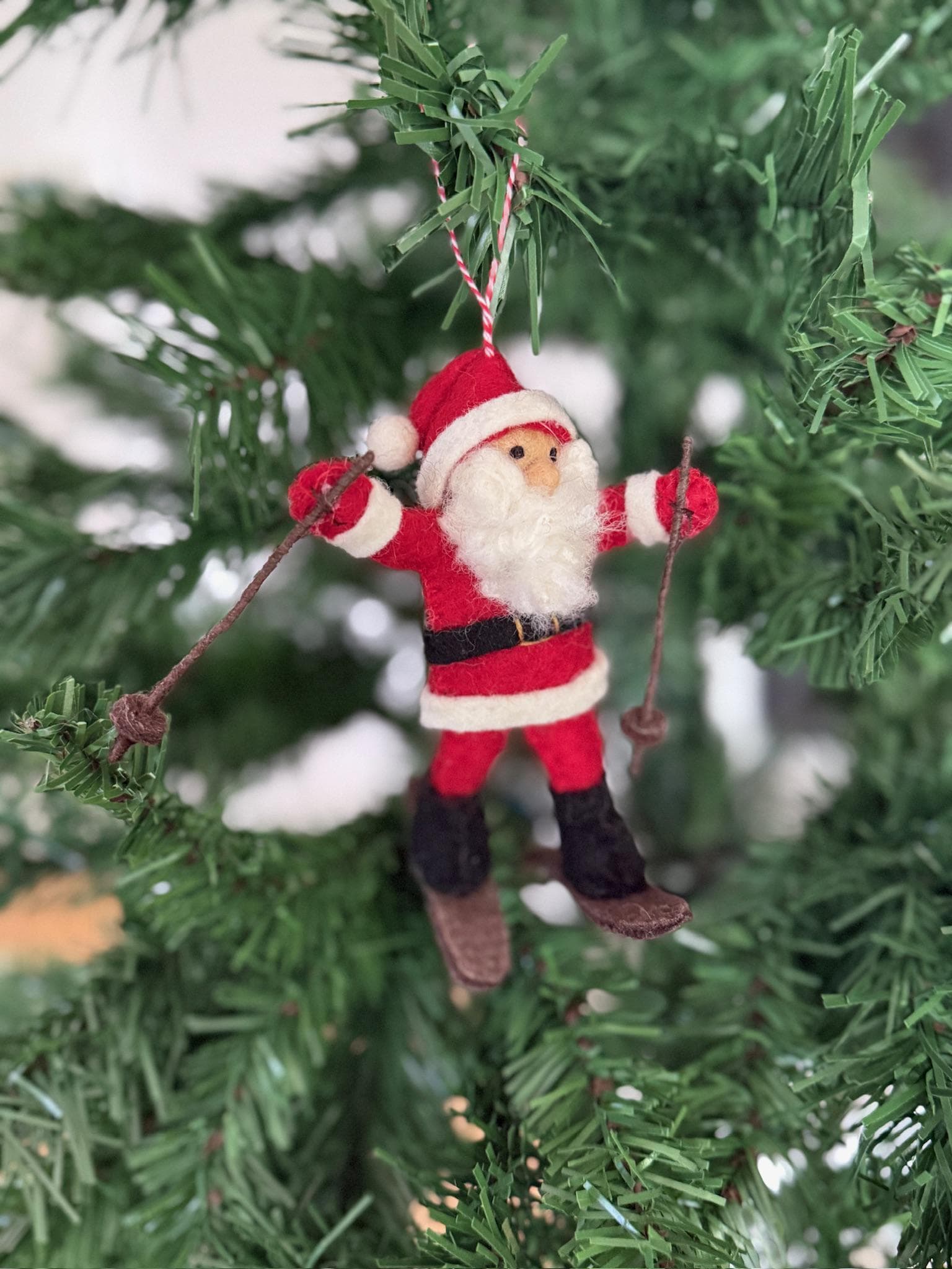 Weihnachtsanhänger Weihnachtsmann I Skifahrer I Christbaumschmuck Weihnachtsdeko I Weihnachtsbaum I Alpin
