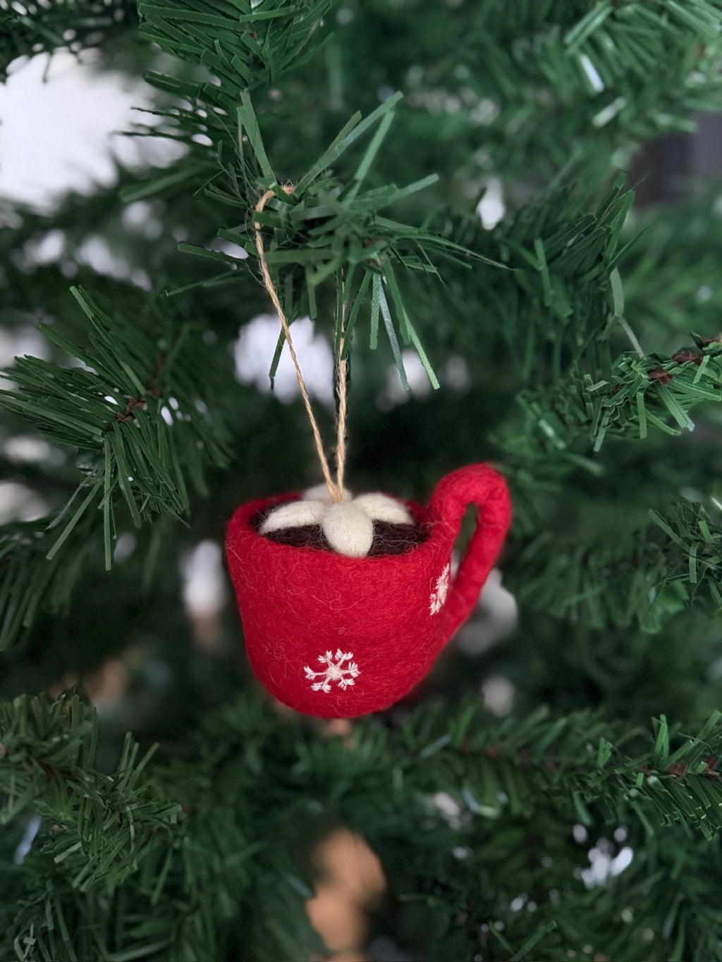 Weihnachtsanhänger Tasse I Christbaumschmuck Weihnachtsdeko I Winter Weihnachtsbaum I Weihnachtstasse Filz I weihnachtliche Kaffeetasse