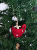 Weihnachtsanhänger Tasse I Christbaumschmuck Weihnachtsdeko I Winter Weihnachtsbaum I Weihnachtstasse Filz I weihnachtliche Kaffeetasse