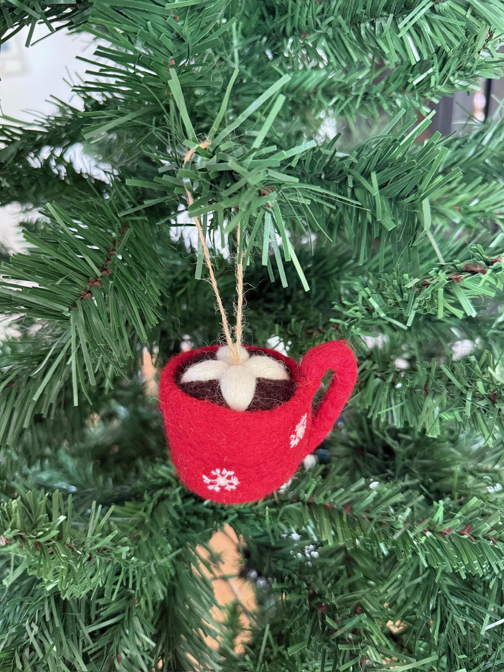Weihnachtsanhänger Tasse I Christbaumschmuck Weihnachtsdeko I Winter Weihnachtsbaum I Weihnachtstasse Filz I weihnachtliche Kaffeetasse