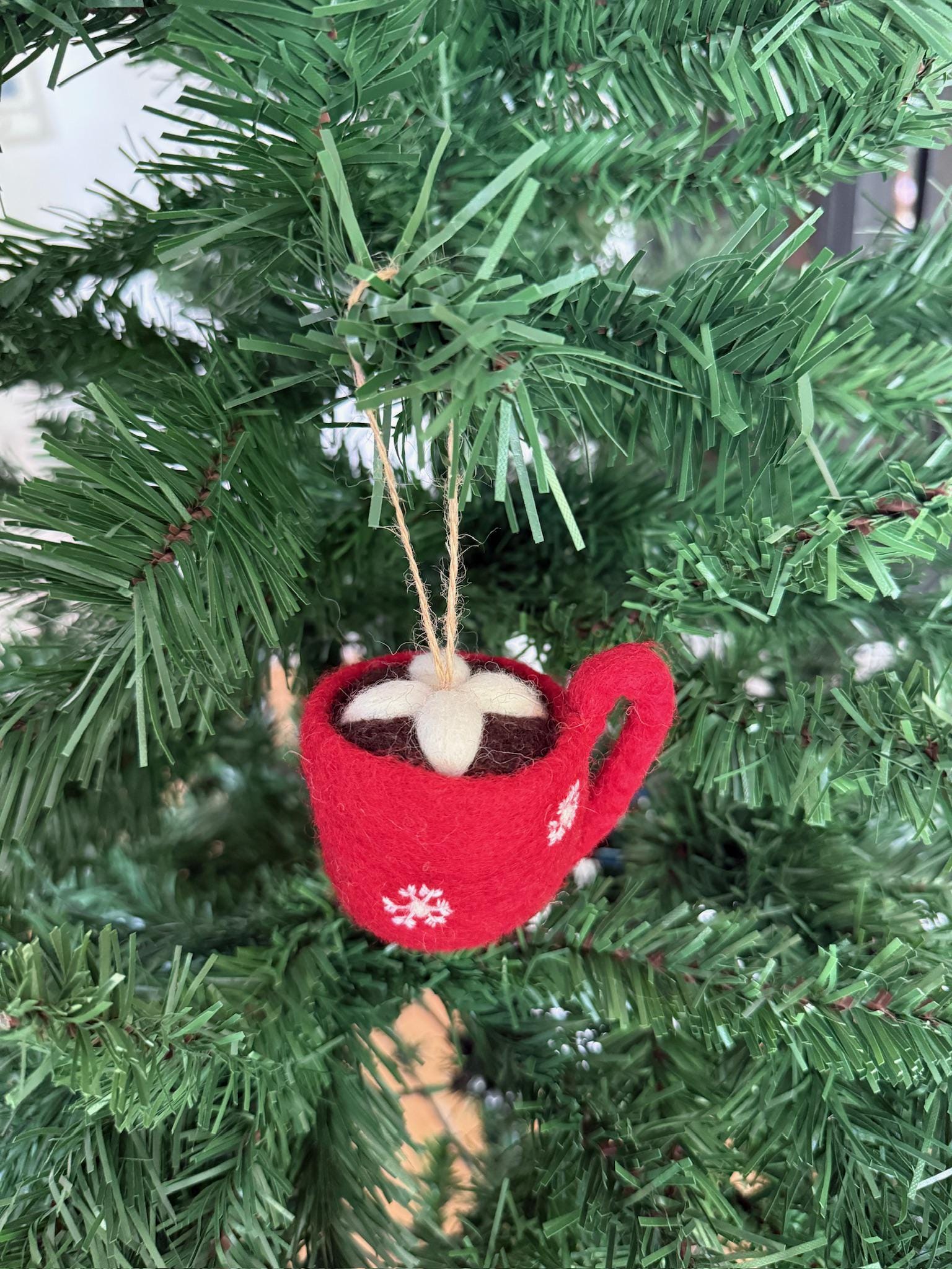 Weihnachtsanhänger Tasse I Christbaumschmuck Weihnachtsdeko I Winter Weihnachtsbaum I Weihnachtstasse Filz I weihnachtliche Kaffeetasse