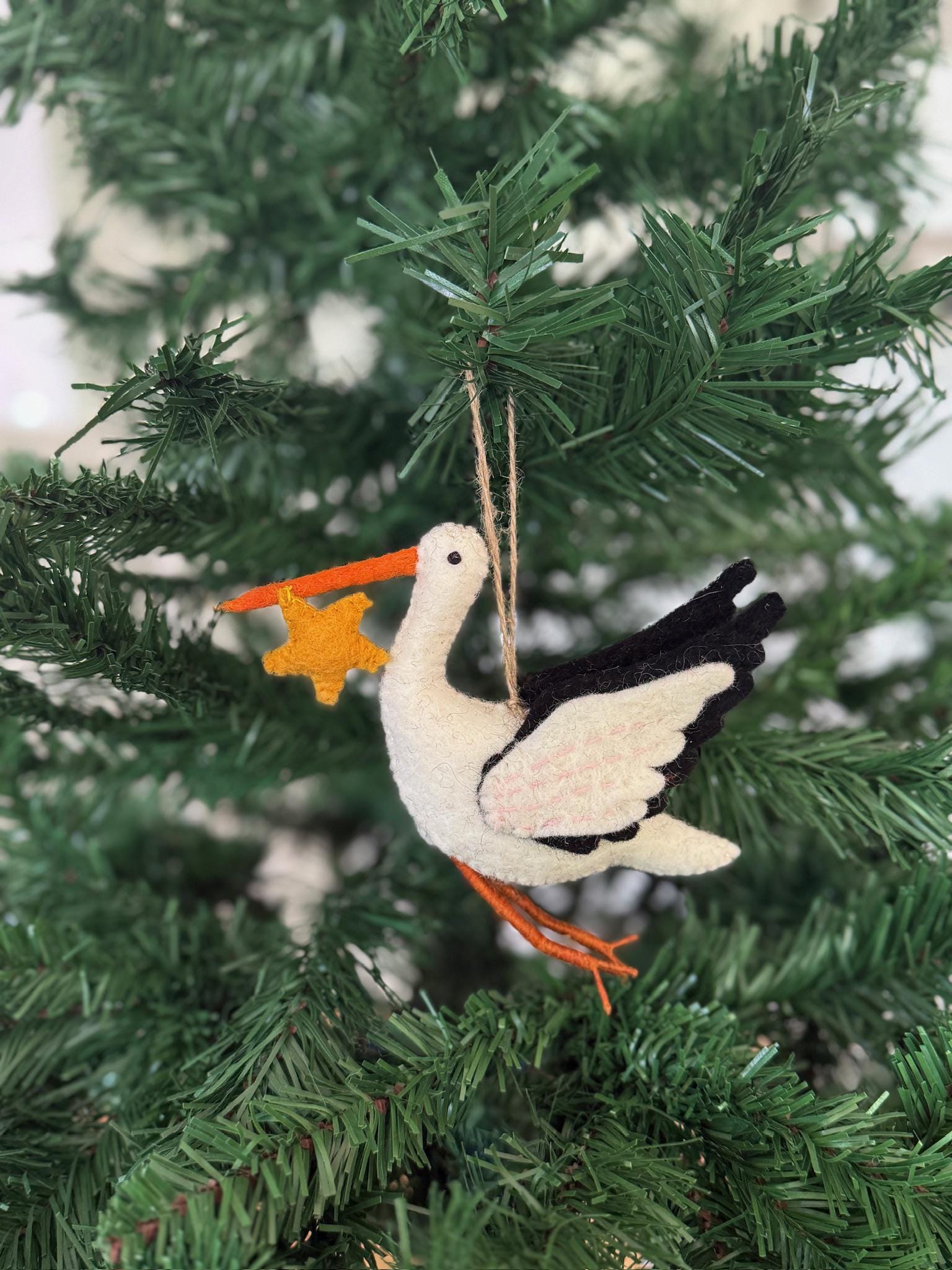 Anhänger Storch I Filz Christbaumschmuck I Weihnachtsdeko I Babyparty I Klapperstorch I Frühlingsdeko