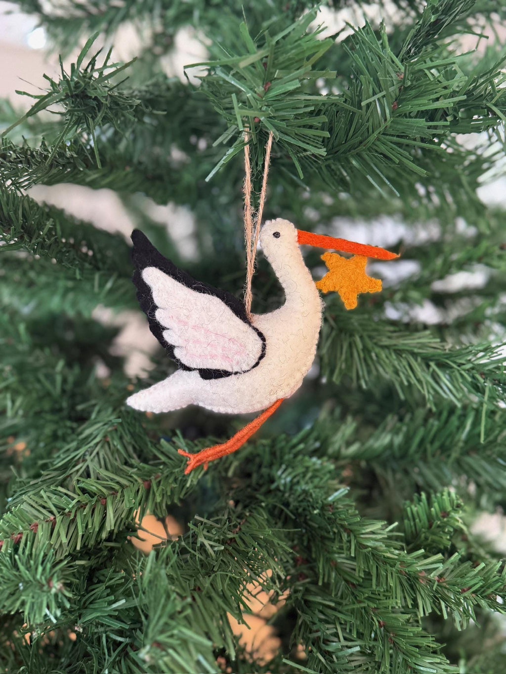 Anhänger Storch I Filz Christbaumschmuck I Weihnachtsdeko I Babyparty I Klapperstorch I Frühlingsdeko
