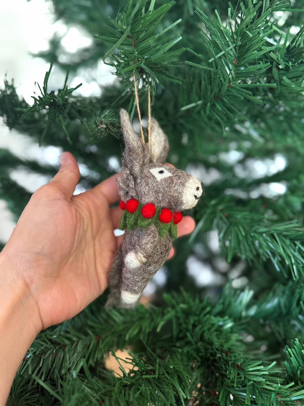 Weihnachtsanhänger Esel mit Weihnachtskranz I Weihnachtsschmuck Esel I Filz I Weihnachtsbaum I Christbaumschmuck I Weihnachtsdeko