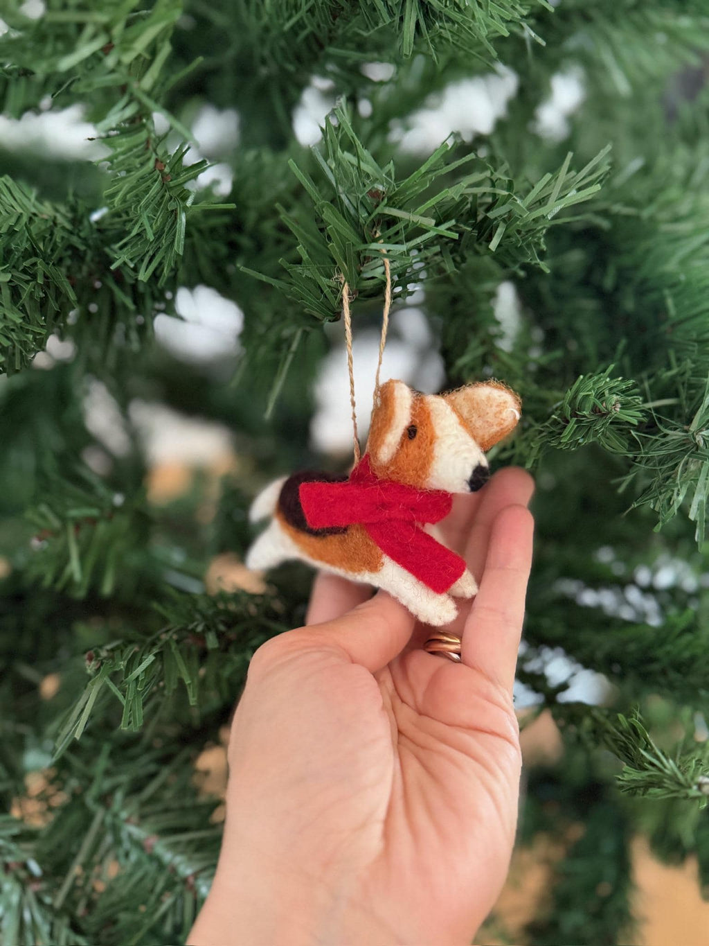 Weihnachtsanhänger Corgi aus Filz I Filz Christbaumschmuck I Weihnachtsdeko I Weihnachtscorgi I Hundeanhänger