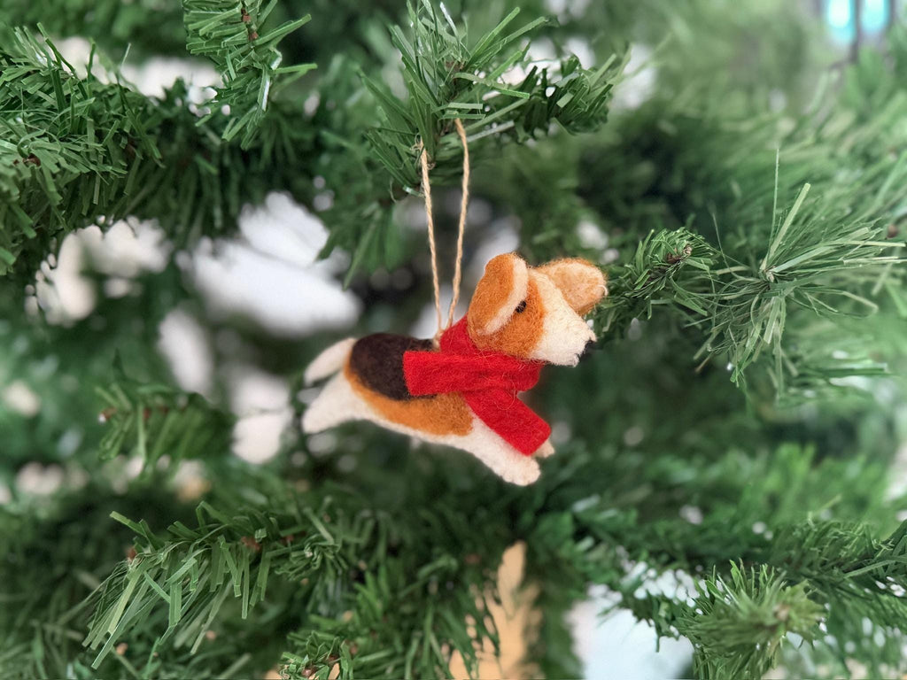 Weihnachtsanhänger Corgi aus Filz I Filz Christbaumschmuck I Weihnachtsdeko I Weihnachtscorgi I Hundeanhänger