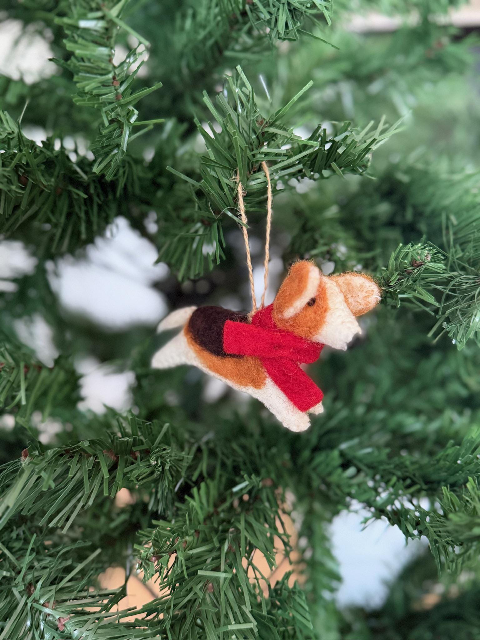 Weihnachtsanhänger Corgi aus Filz I Filz Christbaumschmuck I Weihnachtsdeko I Weihnachtscorgi I Hundeanhänger