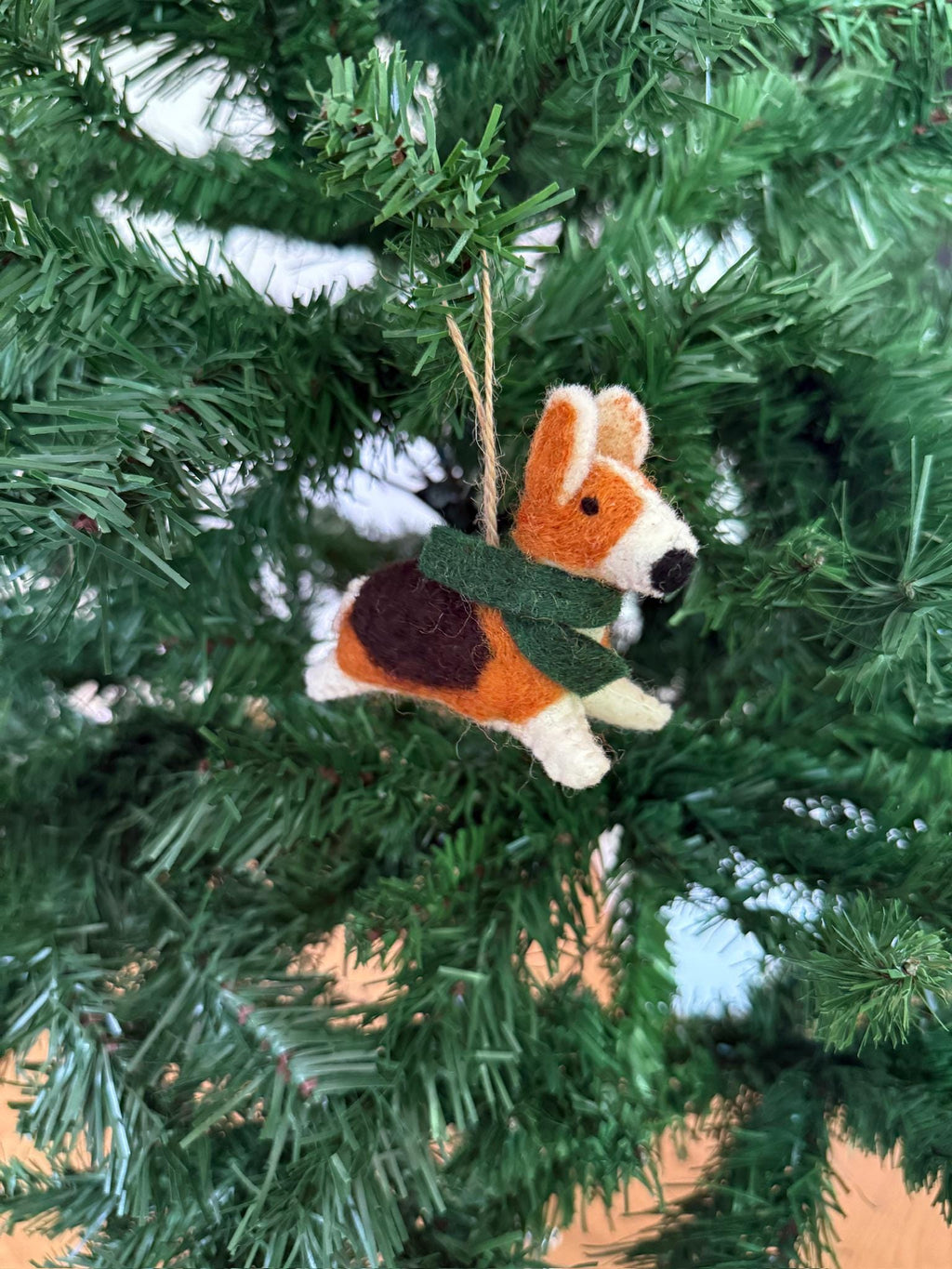 Weihnachtsanhänger Corgi aus Filz I Filz Christbaumschmuck I Weihnachtsdeko I Weihnachtscorgi I Hundeanhänger