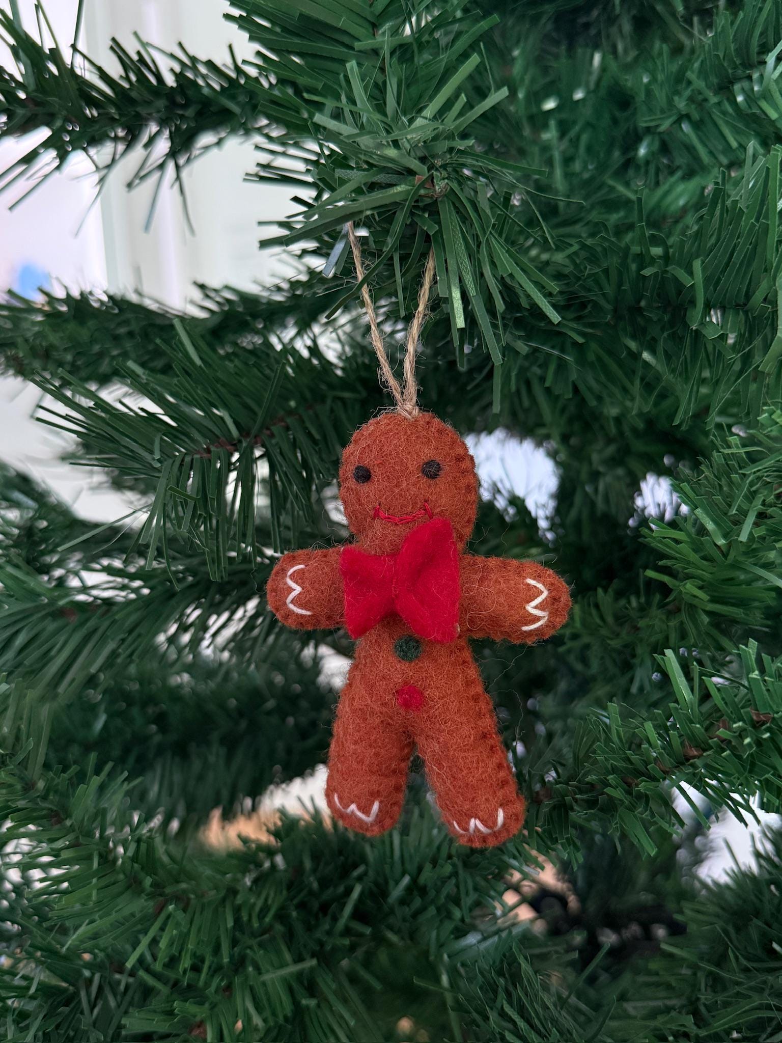 Weihnachtsanhänger Lebkuchenmann mit roter Schleife I Christbaumschmuck Weihnachtsdeko I Winterdeko I Weihnachtsbaum I Lebkuchen