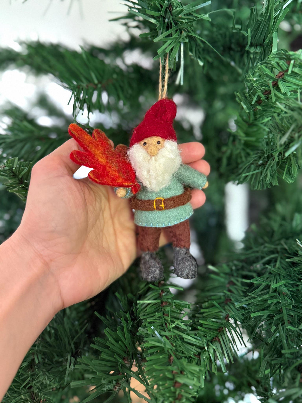 Weihnachtsanhänger Zwerg mit Blatt I Wichtel I Christbaumschmuck Weihnachtsdeko I Weihnachtsbaum I Weihnachtswichtel I Weihnachtszwerg