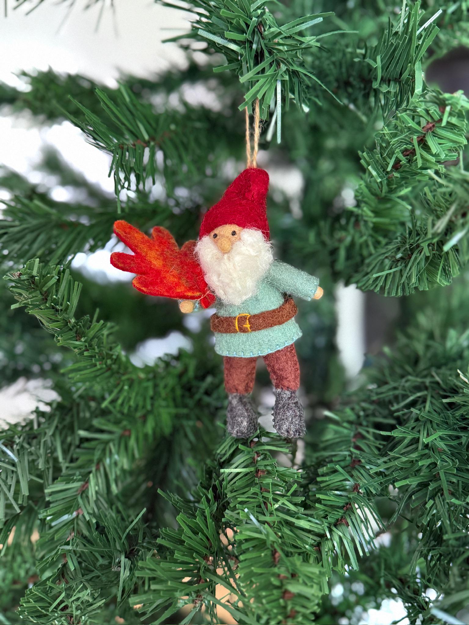 Weihnachtsanhänger Zwerg mit Blatt I Wichtel I Christbaumschmuck Weihnachtsdeko I Weihnachtsbaum I Weihnachtswichtel I Weihnachtszwerg